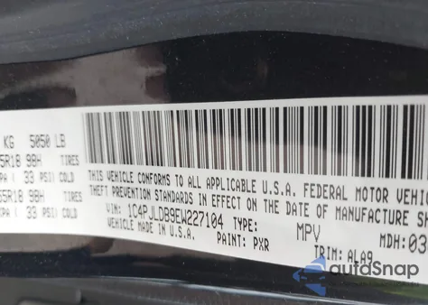 2014 Jeep Cherokee Limited из США, поврежденный, VIN 1C4PJLDB9EW227104